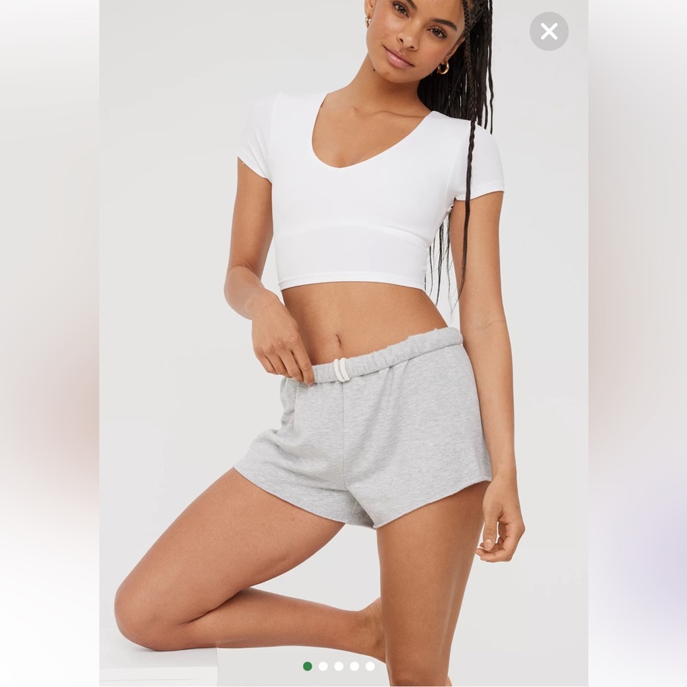 OFFLINE By Aerie OTT Fleece Short Size L - Lot of 4, 2 Black, 2 Heather Gray